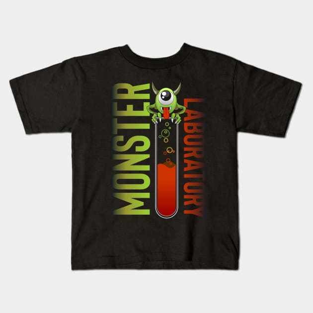 Monster Laboratory Kids T-Shirt by Markyartshop